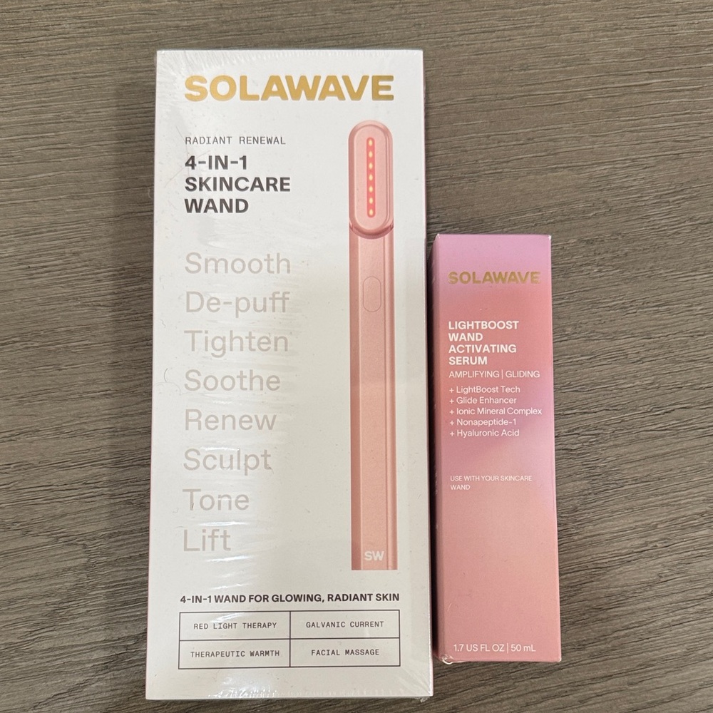 Solawave Pink Skincare Wand and Serum Set